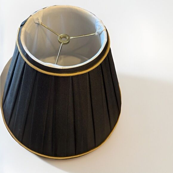 Royal Designs, Inc. Empire English Pleat Lamp Shade, BSO-724-14BLKGL, 10 x 14... - Picture 2 of 5